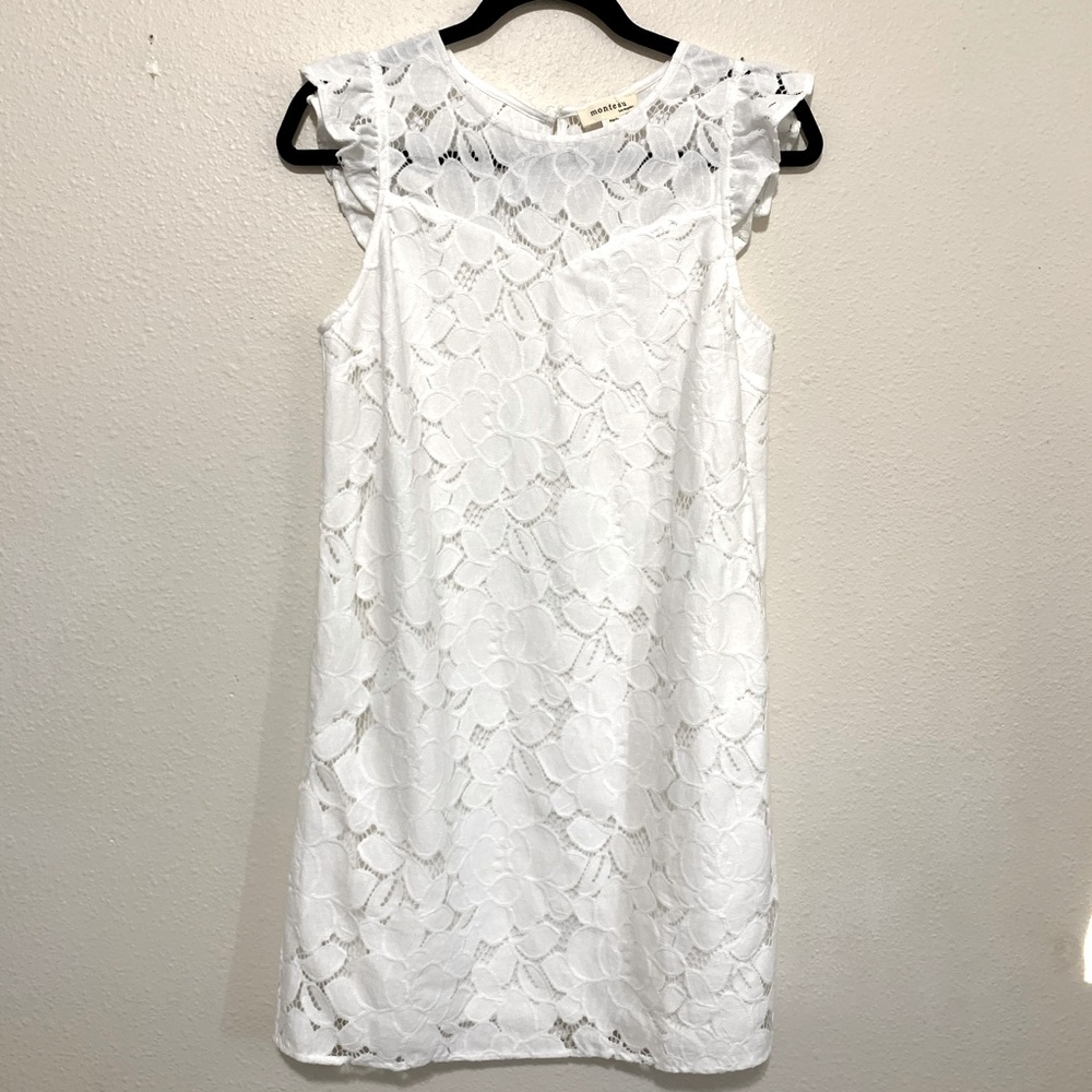 Monteau | White Lace Mini Dress